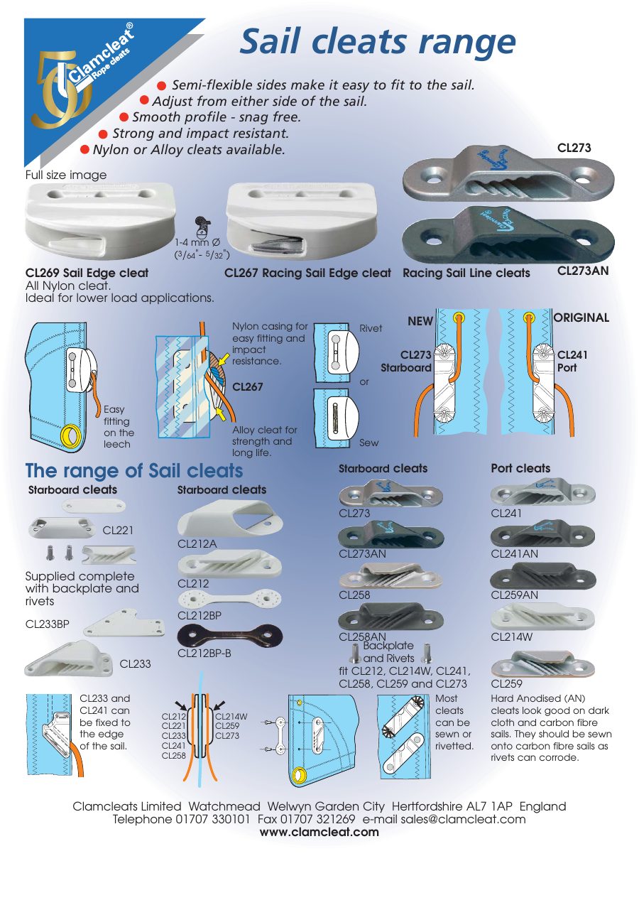 Titelseite Montageanleitung Sail Cleats