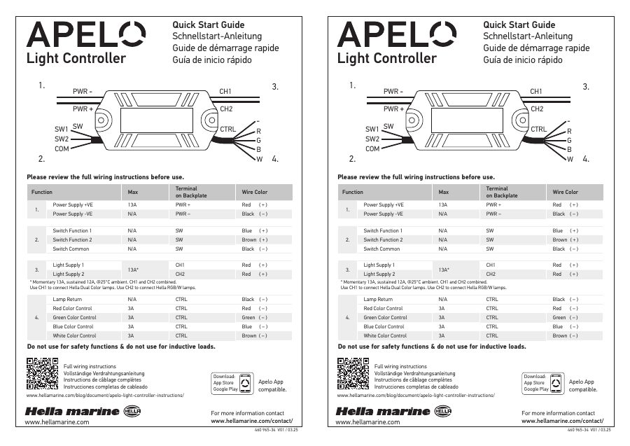 Titelseite Sonstiges Apelo Light Controller Quick Start Guide 460 965 34 03 25