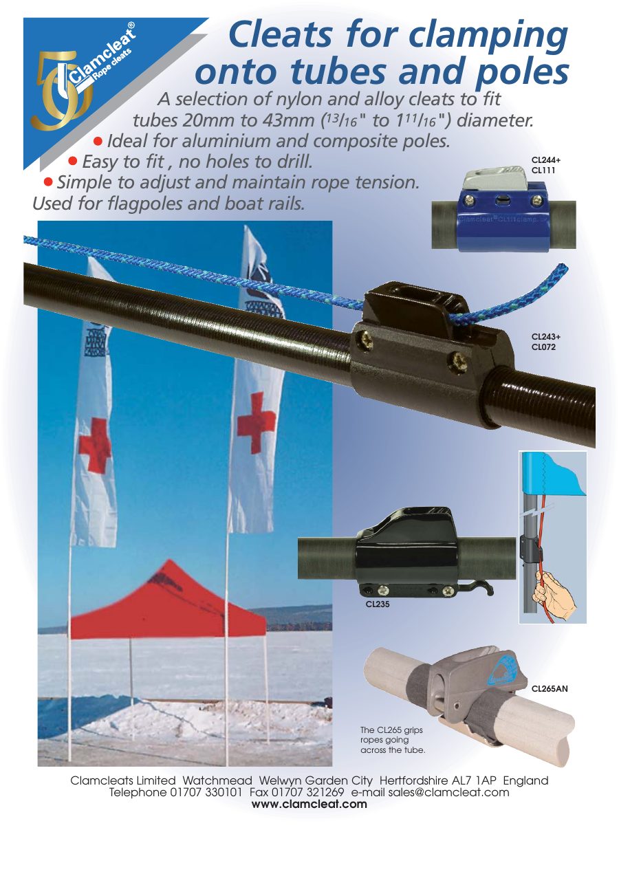 Titelseite Montageanleitung Cleats for tubes and poles