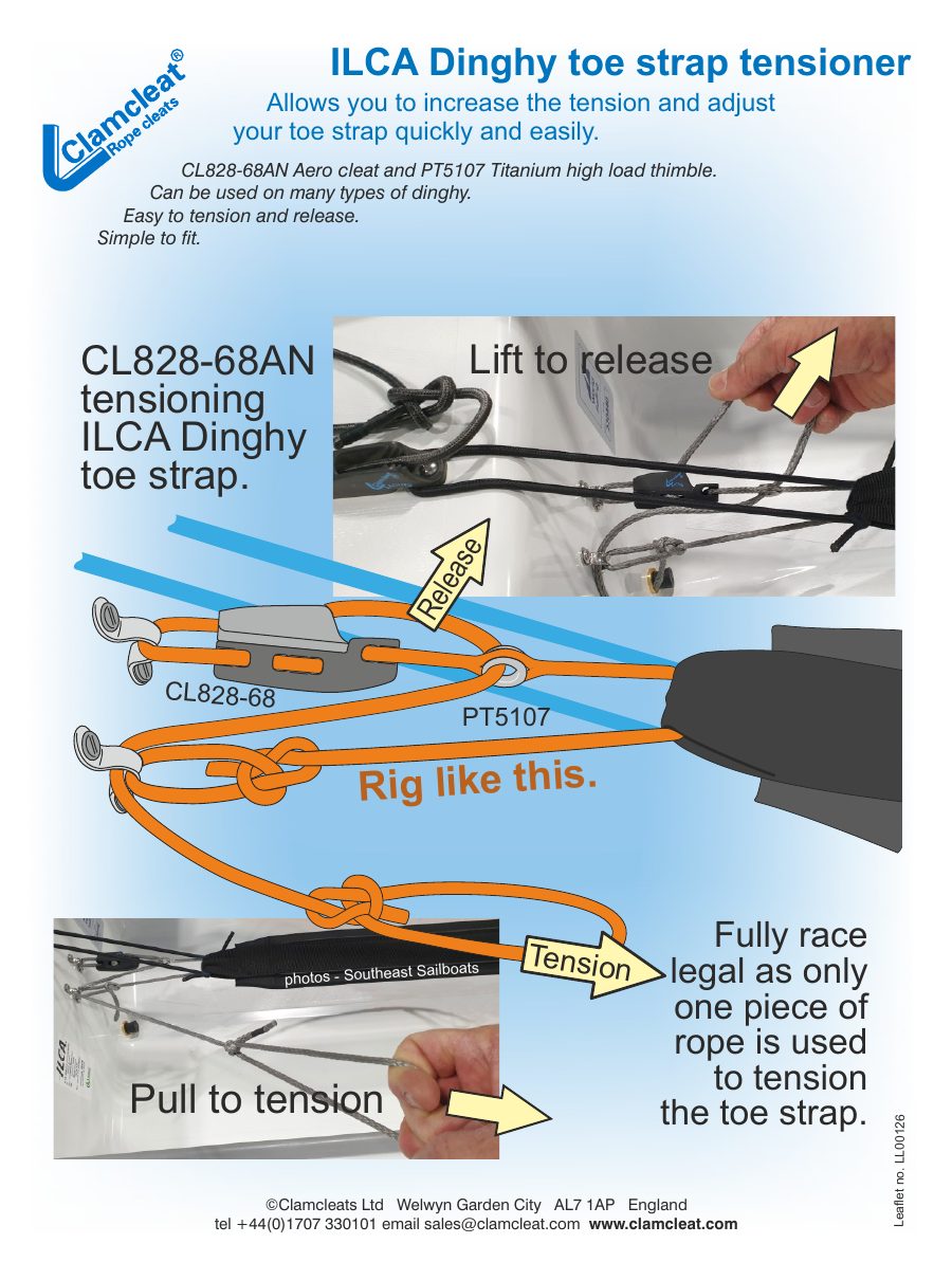 Titelseite Montageanleitung ILCA dinghy toe strap tensioner