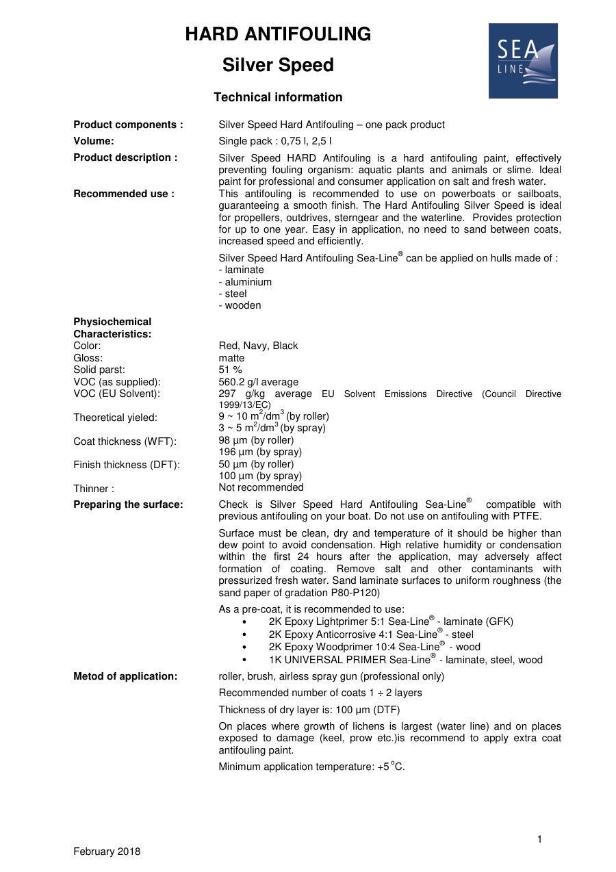 Titelseite Datenblatt HARD ANTIFOULING