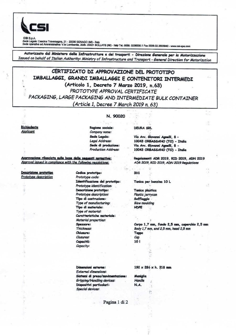 Titelseite UN-Zulassung SE4507 (gültig bis 2025)