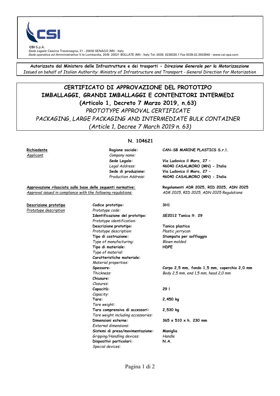 Titelseite UN-Zulassung 01.2012