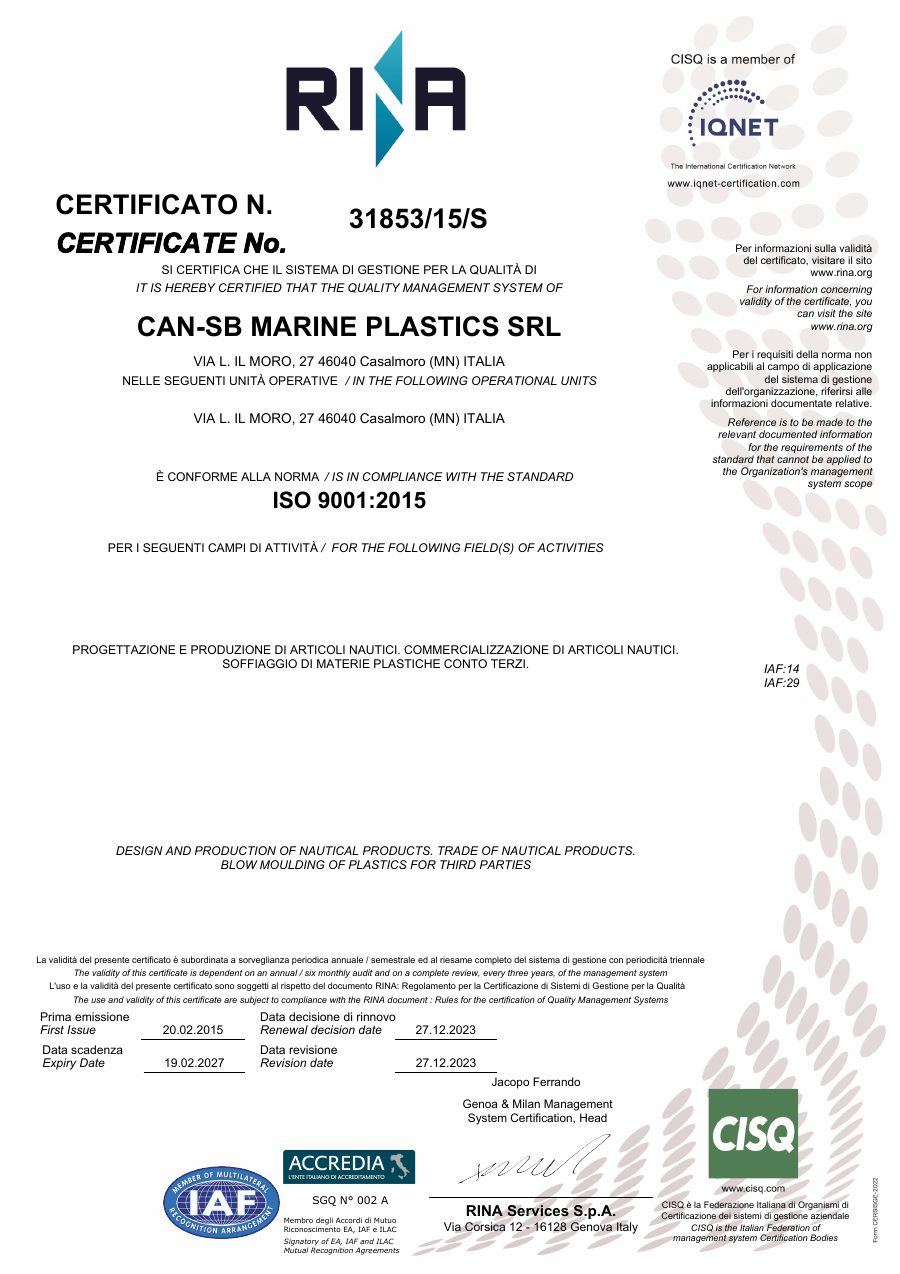 Titelseite Zertifikat ISO 9001