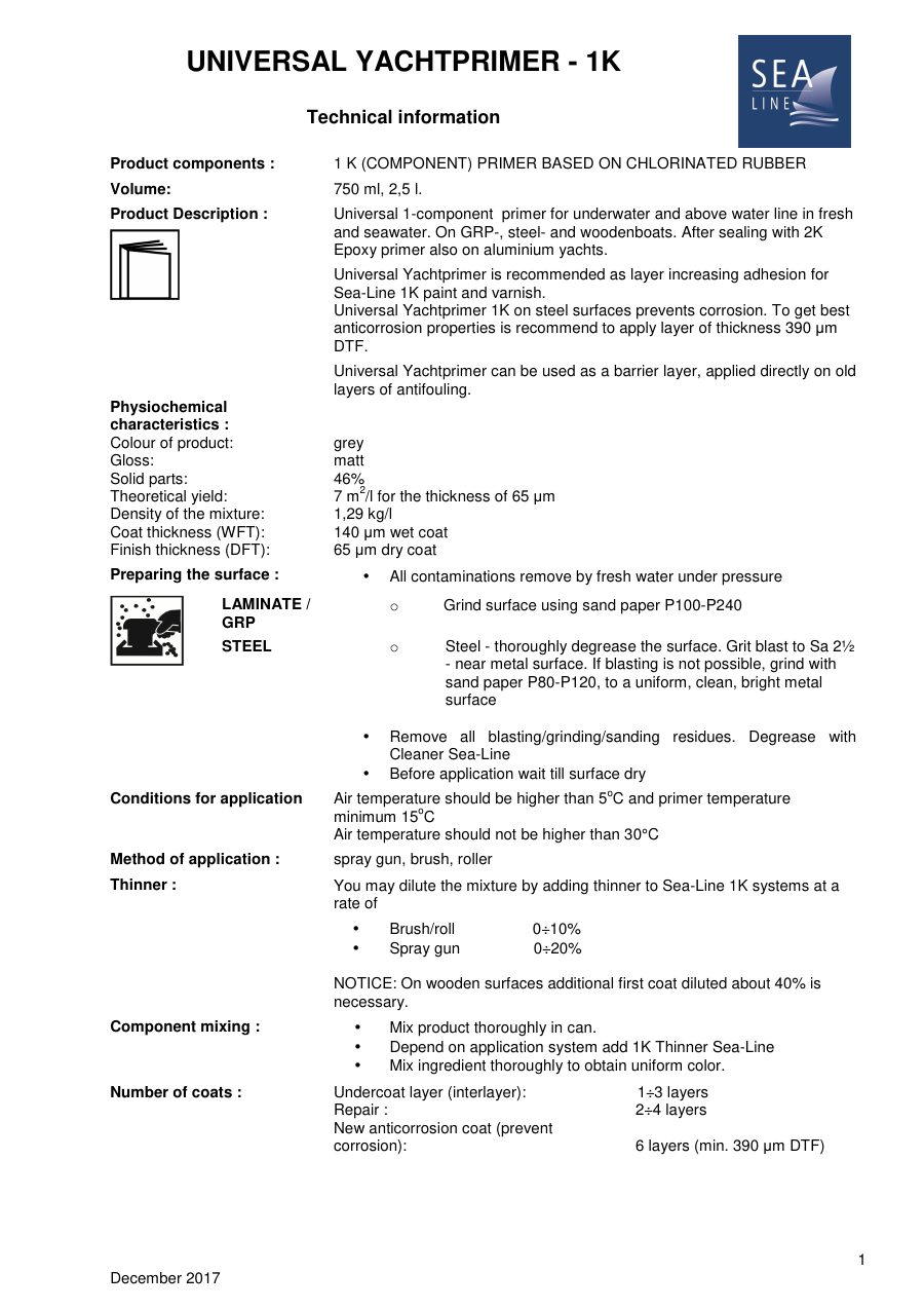 Titelseite Datenblatt UNIVERSAL YACHTPRIMER - 1K