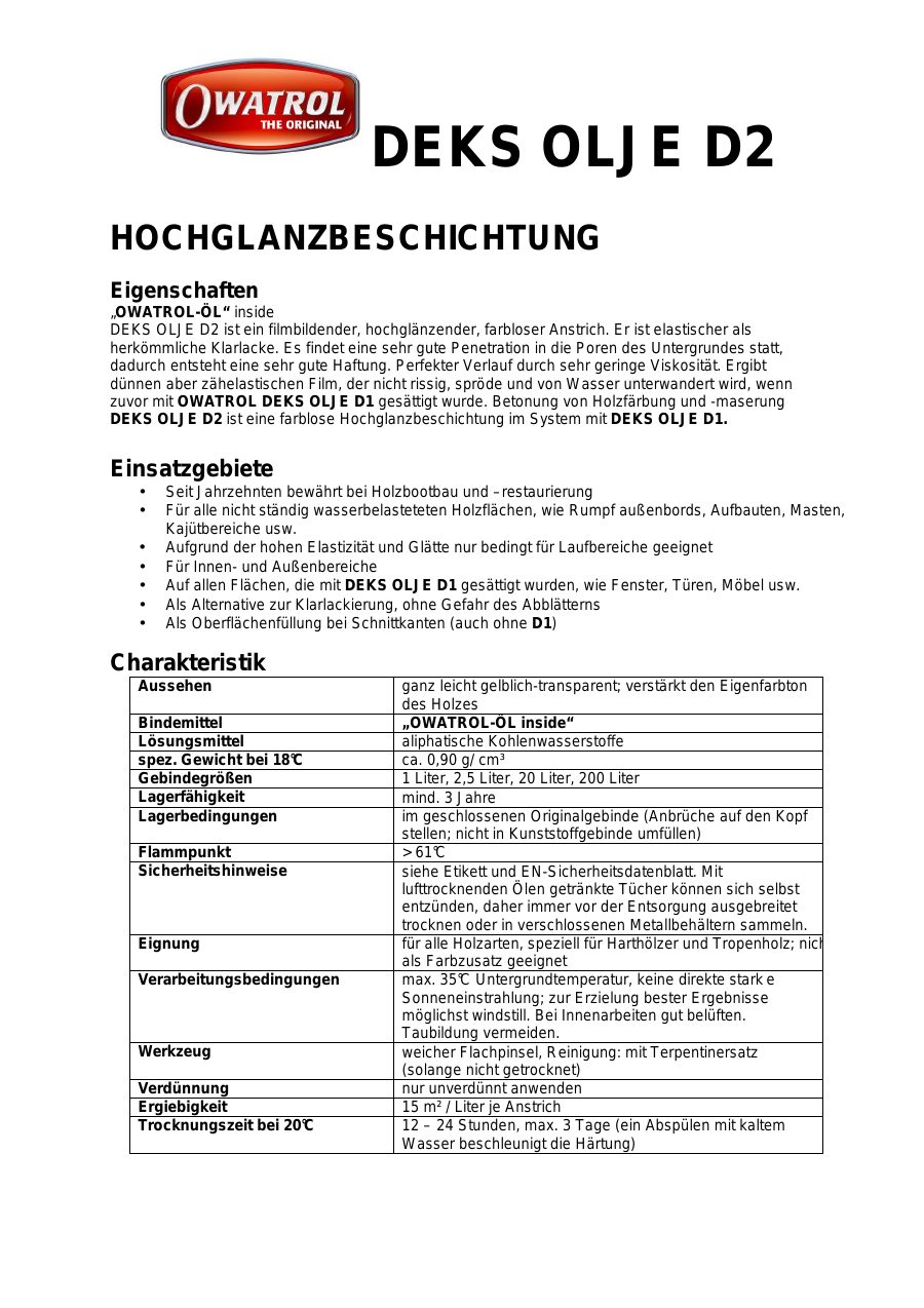 Titelseite Sicherheitsdatenblatt HOCHGLANZBESCHICHTUNG (13-YOWATD2)