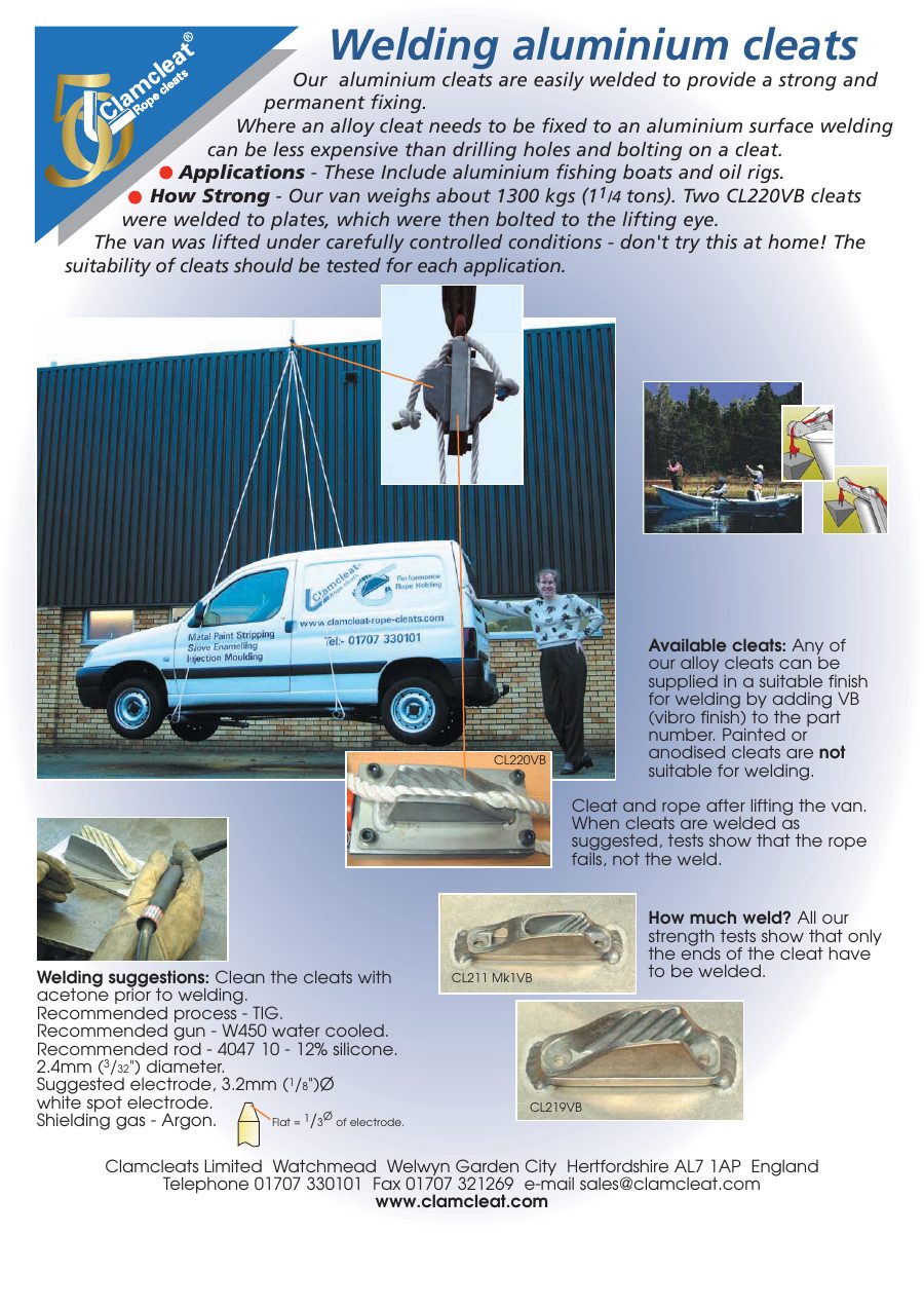 Titelseite Montageanleitung Welding Aluminium cleats