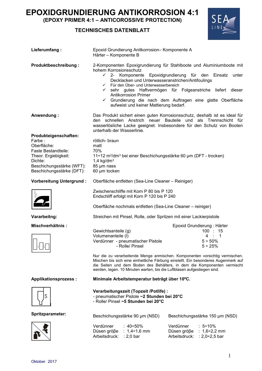 Titelseite Datenblatt Sea-Line TDS_Sea-line_Epoxyprimer_Antikorrosion_DE