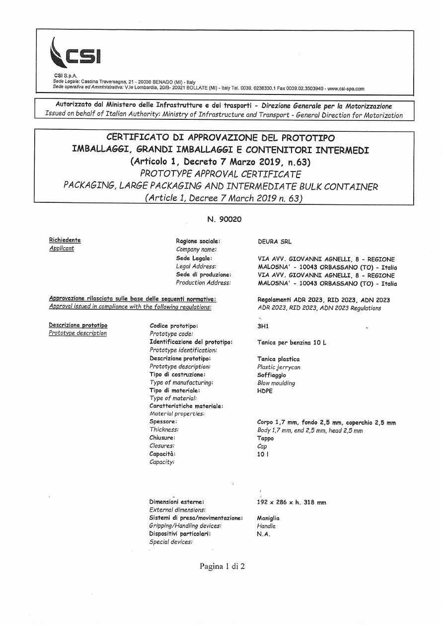 Titelseite UN-Zulassung 02.4507
